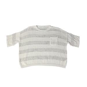 Jodifl Open Knit Wide Boxy Fit Short Sleeve Shirt Size Large Boho Stylish Beachy